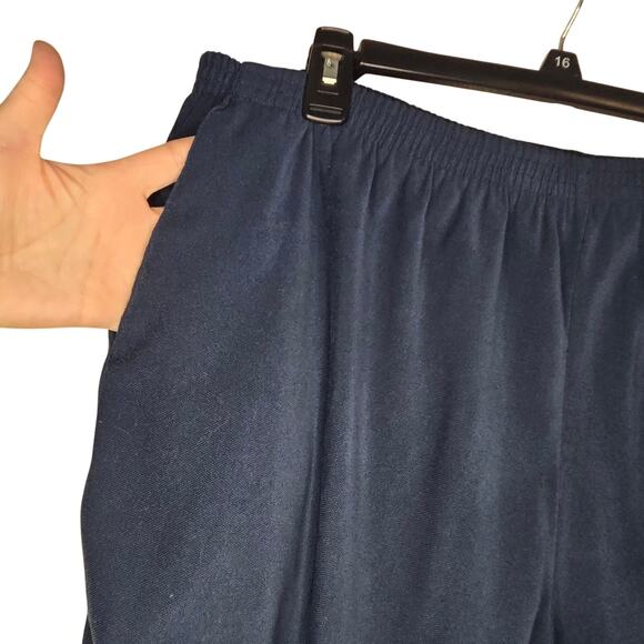 Alfred Dunner Navy Elastic Waist Pants, Size 18W – Comfortable & Classic [0207] - Picture 4 of 7